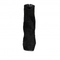 Botines para mujer en gamuza negra con cremallera posterior, plataforma y tacon 12 - Tallas disponibles:  31, 42, 43