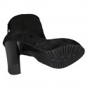 Woman's ankle boot in black suede with backside zipper, platform and heel 12 - Available sizes:  31, 43