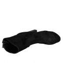 Woman's ankle boot in black suede with backside zipper, platform and heel 12 - Available sizes:  31, 43