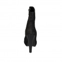 Stivaletto da donna con cerniera e plateau in camoscio nero con tacco 11 - Misure disponibili: 32, 42