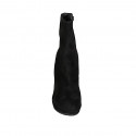 Bottines pour femmes avec fermeture éclair et plateforme en daim noir et avec talon 11 - Pointures disponibles:  32, 42