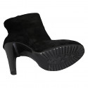 Woman's ankle boot with zipper and platform in black suede with heel 11 - Available sizes:  32, 42