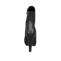 Botines con cremallera para mujeres con plataforma en piel negra con tacon 11 - Tallas disponibles:  32, 42