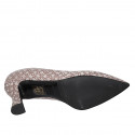 Woman's pump in taupe printed suede heel 8 - Available sizes:  34
