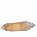 Zapato de salon para mujer en gamuza imprimida gris pardo tacon 8 - Tallas disponibles:  34