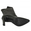 Woman's high and pointy ankle boot with zipper in black leather heel 10 - Available sizes:  31, 33, 42