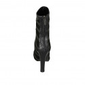 Woman's pointy ankle boot with zipper and captoe in black suede and leather heel 10 - Available sizes:  31, 33, 42, 43
