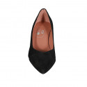 Zapato de salon para mujer en gamuza negra tacon 5 - Tallas disponibles:  34