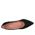 Zapato de salon para mujer en gamuza negra tacon 5 - Tallas disponibles:  34