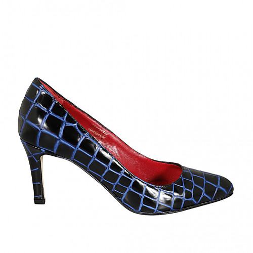 Women's pump shoe in black and blue...