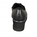 Chaussure pour femmes en cuir noir avec elastiques et chaîne talon compensé 5 - Pointures disponibles:  44