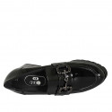 Woman's loafer in black patent leather with accessory heel 6 - Available sizes:  43