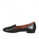 Woman's loafer in black-colored leather heel 2 - Available sizes:  42