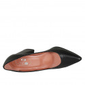 Zapato puntiagudo de salon en piel negra para mujer tacon cuadrado 8 - Tallas disponibles:  34