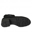 Botines con cremallera y elastico para mujer en gamuza negra tacon 6 - Tallas disponibles:  45