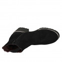 Bottines avec fermeture éclair et elastique pour femmes en daim noir talon 6 - Pointures disponibles:  45