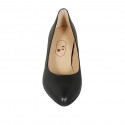 Zapato de salón para mujer en piel negra tacon 7 - Tallas disponibles:  32, 42
