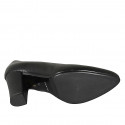 Zapato de salón para mujer en piel negra tacon 7 - Tallas disponibles:  32