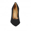 Woman's pointy pump in black-colored fabric heel 8 - Available sizes:  42