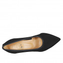 Zapato puntiagudo de salon para mujer en tejido negro tacon 8 - Tallas disponibles:  42