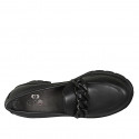 Woman's loafer in black leather with chain heel 6 - Available sizes:  43