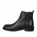 Men's ankle boot in black leather with zipper - Available sizes:  38, 48, 49, 50