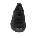 Zapato deportivo con cordones en piel negra para hombres - Tallas disponibles:  38