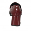 Mocasino para mujer con accesorio en charol granate tacon 6 - Tallas disponibles:  42