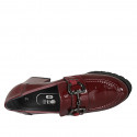 Woman's loafer with accessory in maroon patent leather heel 6 - Available sizes:  42