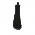 Woman's ankle boot with zipper in black suede heel 6 - Available sizes:  45