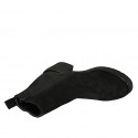 Botines para mujer con cremallera en gamuza negra tacon 6 - Tallas disponibles:  45