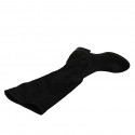 Botas a la rodilla para mujer en gamuza y material elastico negro tacon 3 - Tallas disponibles:  43, 45