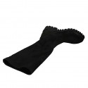 Woman's boot in black suede and elastic material heel 4 - Available sizes:  43, 45