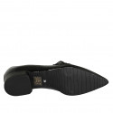 Woman's pointy mocassin in black patent leather with chain heel 3 - Available sizes:  42