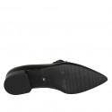Woman's pointy mocassin in black leather with chain heel 3 - Available sizes:  33, 44, 46