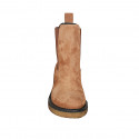 Bottines pour femmes avec élastiques en daim cognac talon 3 - Pointures disponibles:  33, 43