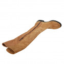 Bota para mujer con media cremallera en tejido elastico y gamuza brun claro tacon 3 - Tallas disponibles:  34