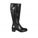 Woman's boot in black leather with zipper heel 5 - Available sizes:  33