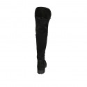 Bottes pour femmes en daim et tissu elastique noir avec demi fermeture éclair talon 3 - Pointures disponibles:  33