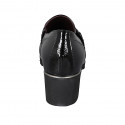 Mocassin pour femmes avec accessoire et semelle amovible en cuir et cuir verni noir talon 5 - Pointures disponibles:  44