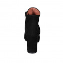 Bottines à bout pointu pour femmes avec fermeture éclair en daim noir talon 9 - Pointures disponibles:  42