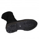 Botines para mujer con cremallera en gamuza y material elastico negra tacon 3 - Tallas disponibles:  32