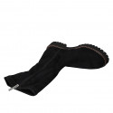 Botines para mujer con cremallera en gamuza y material elastico negra tacon 3 - Tallas disponibles:  32