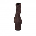 Stivaletto da donna con cerniera in camoscio ed elasticizzato marrone tacco 6 - Misure disponibili: 33, 43