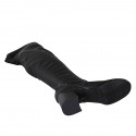 Stivale sopra al ginocchio da donna in pelle ed elasticizzato nero con mezza cerniera tacco 6 - Misure disponibili: 32, 33, 34, 43, 45