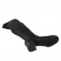 Stivale sopra al ginocchio da donna in pelle ed elasticizzato nero con mezza cerniera tacco 6 - Misure disponibili: 33, 34, 43