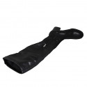 Stivale sopra al ginocchio da donna in pelle ed elasticizzato nero con mezza cerniera tacco 6 - Misure disponibili: 33, 34, 43