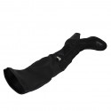 Stivale sopra al ginocchio da donna in pelle ed elasticizzata nera con mezza cerniera tacco 8 - Misure disponibili: 33, 34