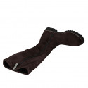Bota para mujer con media cremallera en material elastico y gamuza marron tacon 3 - Tallas disponibles:  33