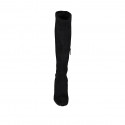 Bota para mujer con media cremallera en material elastico y gamuza negra tacon 8 - Tallas disponibles:  32, 42, 43